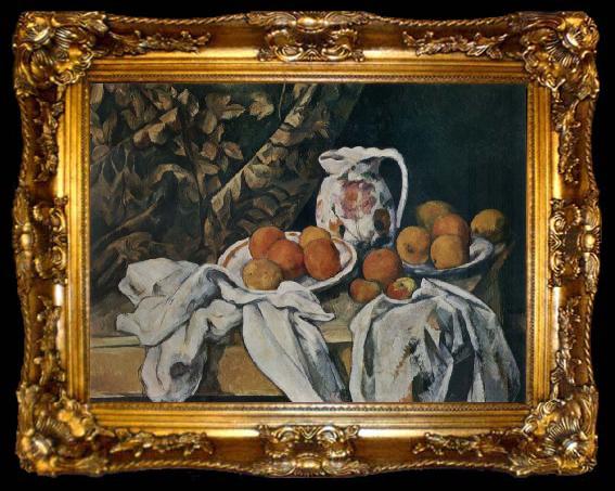framed  Paul Cezanne Still life with curtain, ta009-2